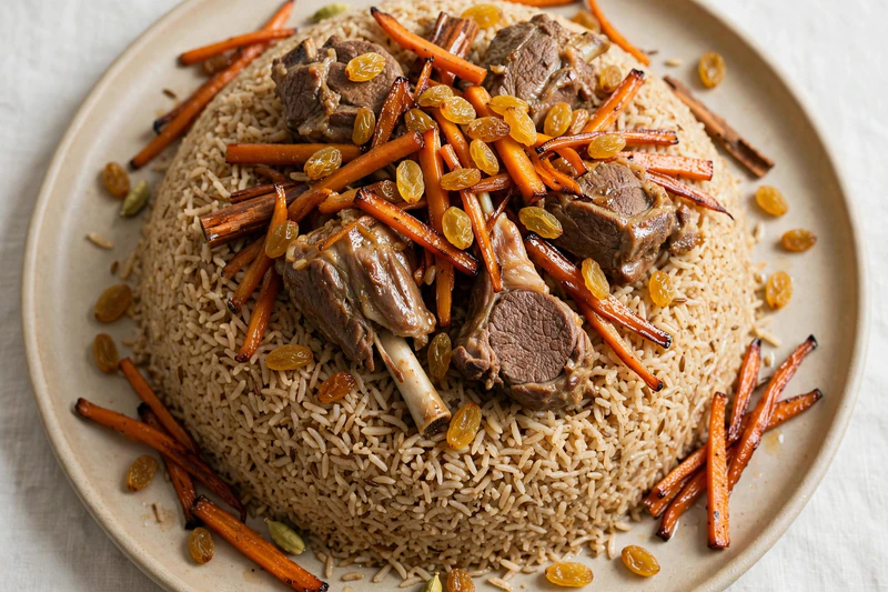 Qabili palaw afghan à l’agneau et raisins