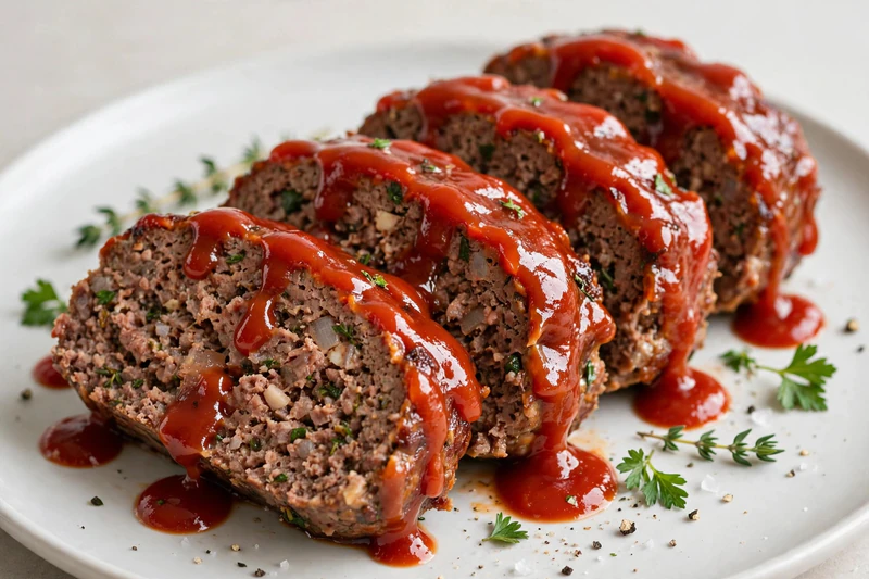 Pain de viande glacé au ketchup