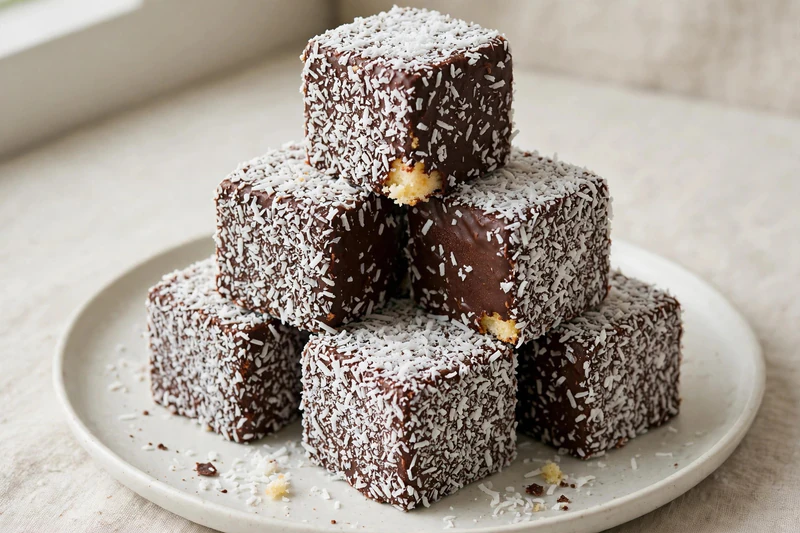 Lamingtons australiens au chocolat et coco