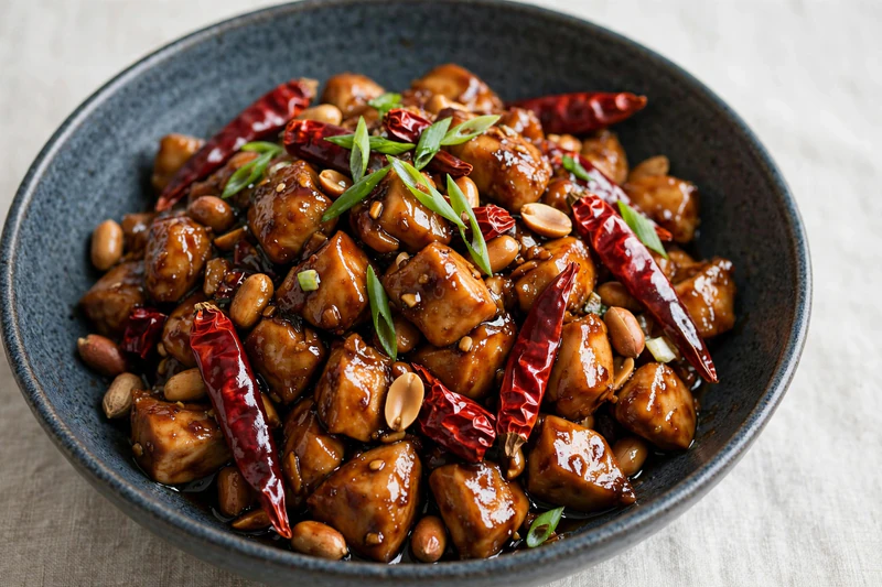 Poulet kung pao aux cacahuètes