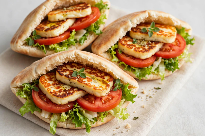Pitas chypriotes au halloumi grillé
