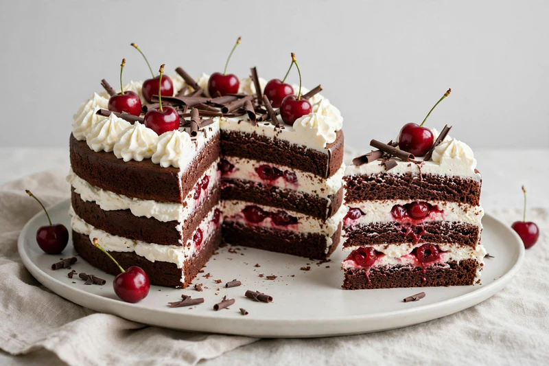 Black Forest Cake with Cherries and Chocolate