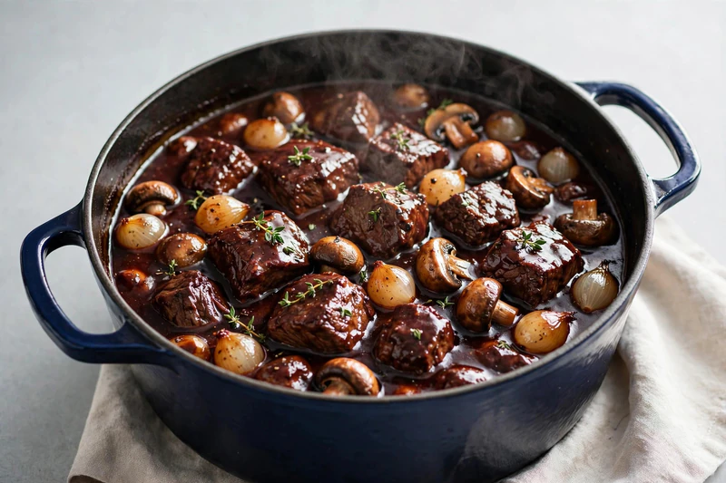 Bœuf bourguignon aux champignons