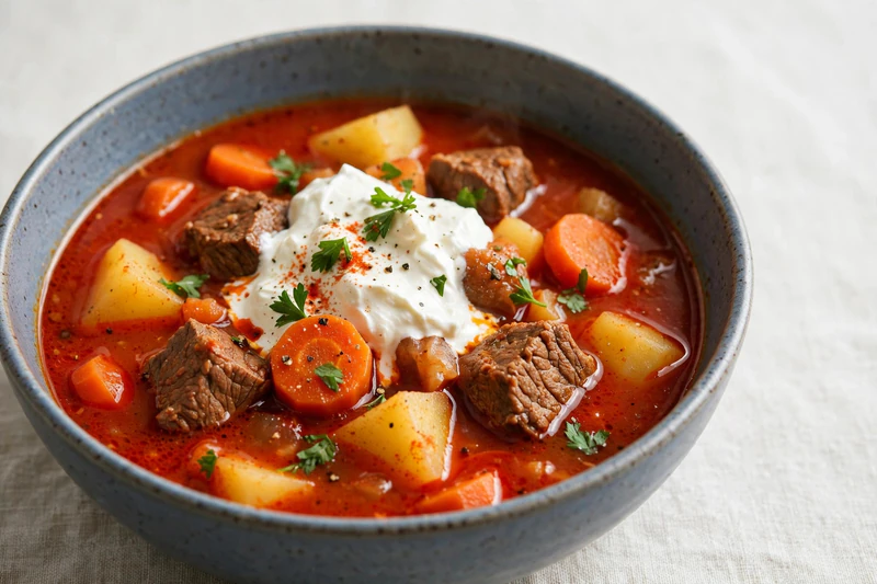 Gulyás hongrois au bœuf et paprika