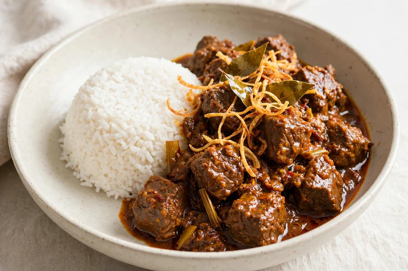 Rendang de bœuf indonésien au lait de coco
