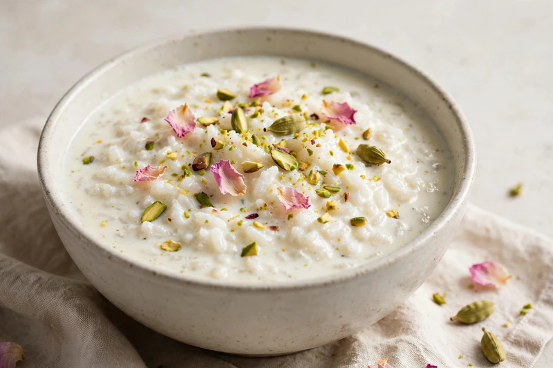Kheer indien au riz et cardamome