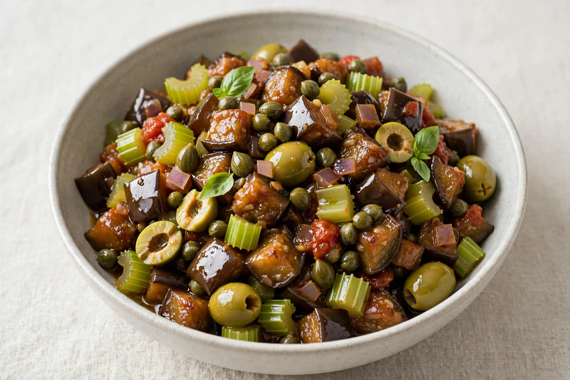 Caponata sicilienne aux aubergines et câpres