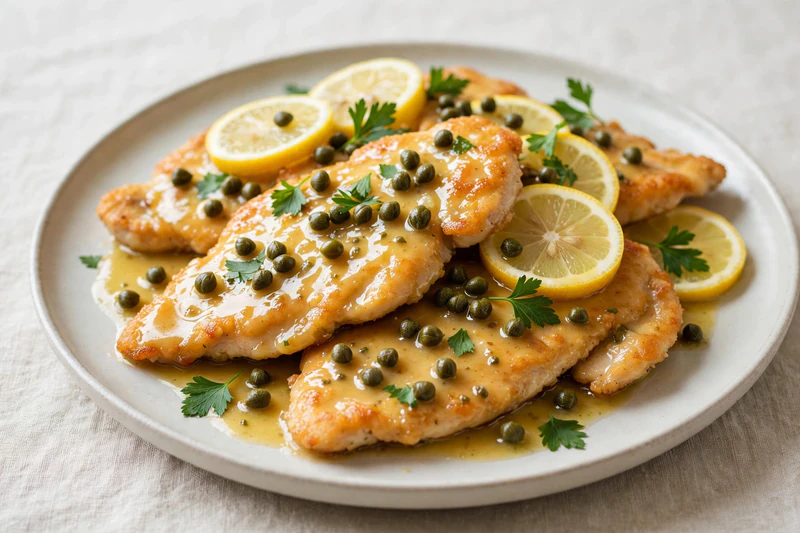 Poulet piccata au citron et câpres