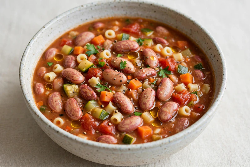 Minestrone aux haricots borlotti