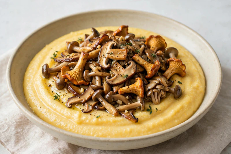 Polenta crémeuse aux champignons sauvages