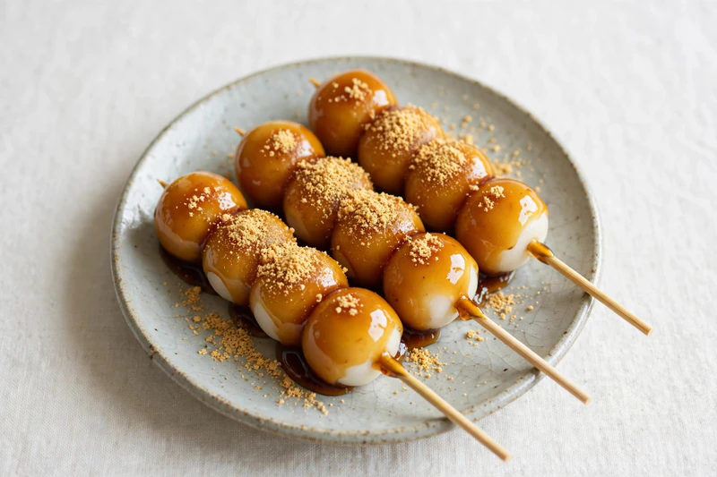 Mitarashi Dango with Kinako
