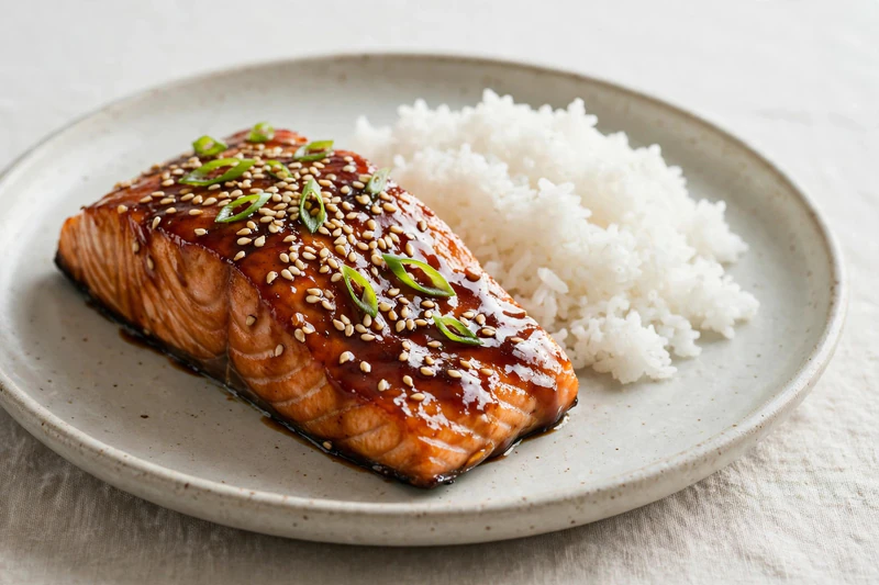 Saumon teriyaki au sésame