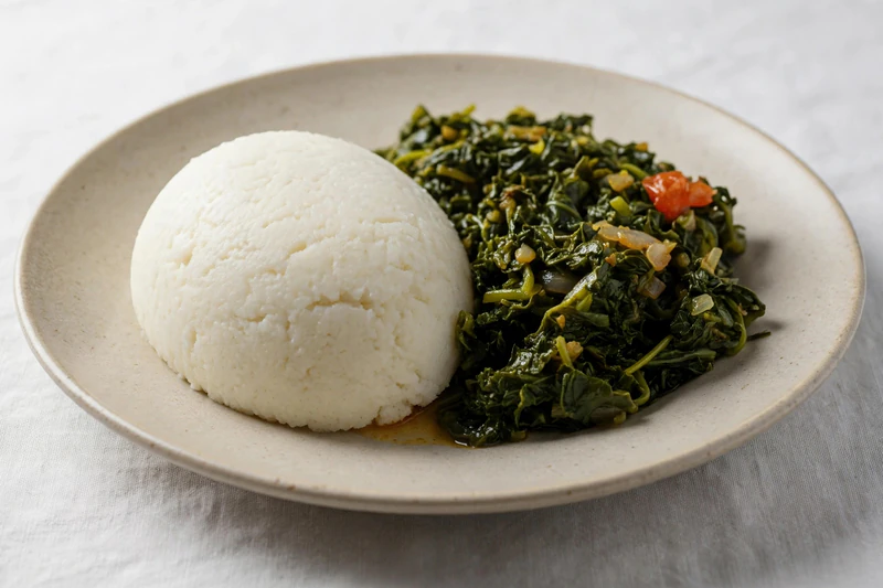 Kenyan Ugali with Sukuma Wiki Greens