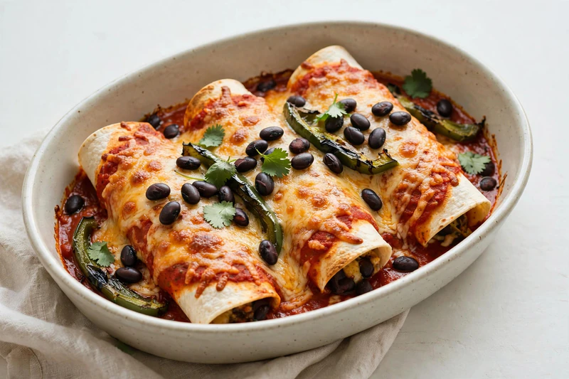 Black Bean and Poblano Enchiladas