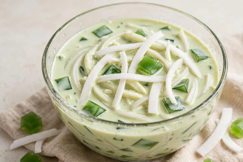 Buko pandan philippin à la noix de coco