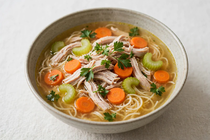 Bouillon de dinde et légumes du lendemain de fête
