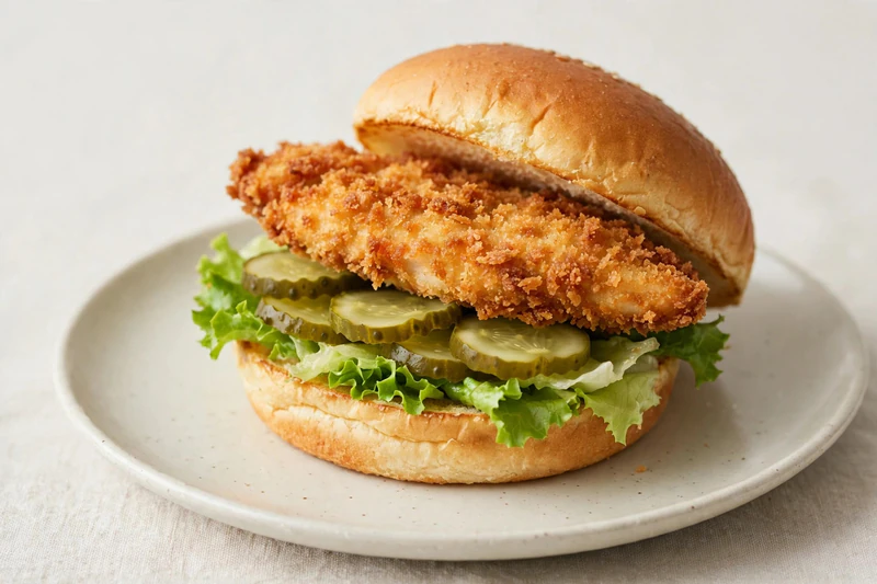 Burger au poulet croustillant, mayo à l'érable