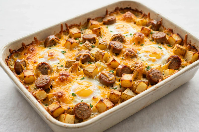 Breakfast Casserole with Eggs, Sausage and Potatoes