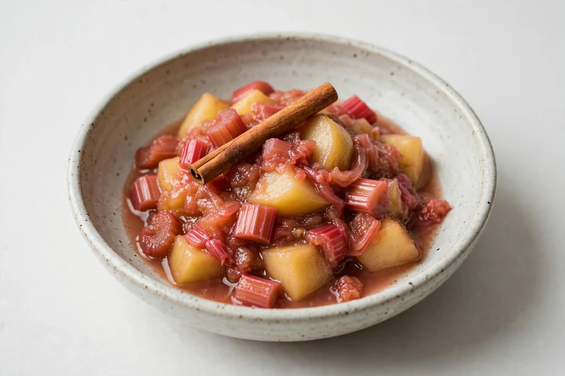 Compote de pommes et de rhubarbe
