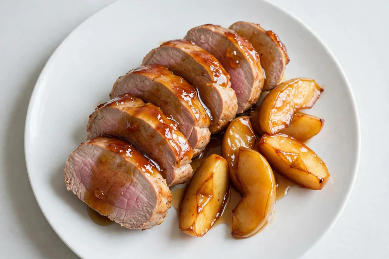 Filet de porc glacé à l'érable et aux pommes