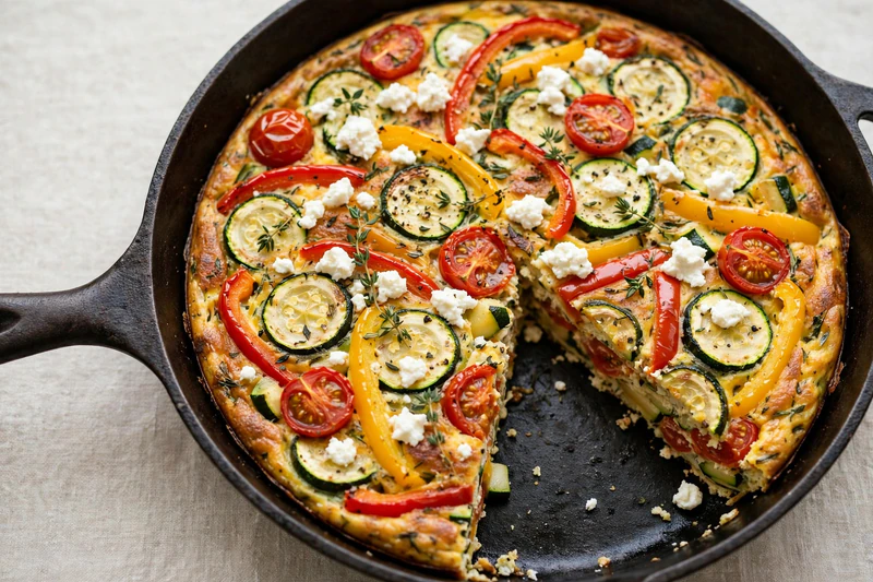 Frittata aux légumes du marché