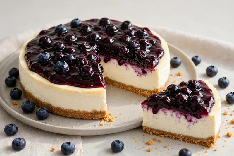 Gâteau au fromage et aux bleuets
