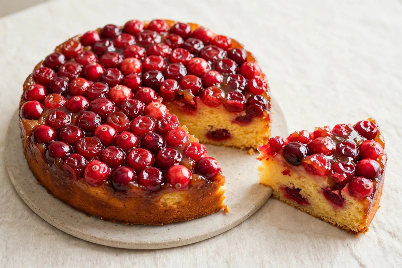 Gâteau renversé aux canneberges
