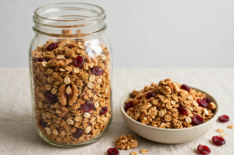 Granola maison aux canneberges et aux noix