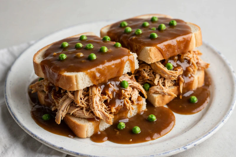 Sandwich hot chicken à la sauce brune