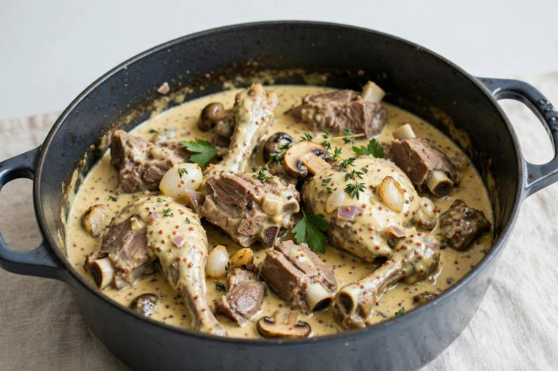 Lapin braisé à la moutarde