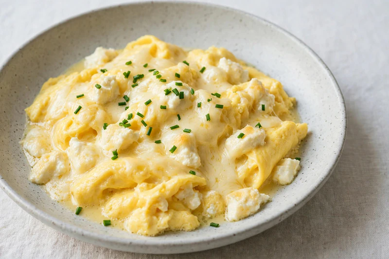 Creamy Scrambled Eggs with Cheese Curds