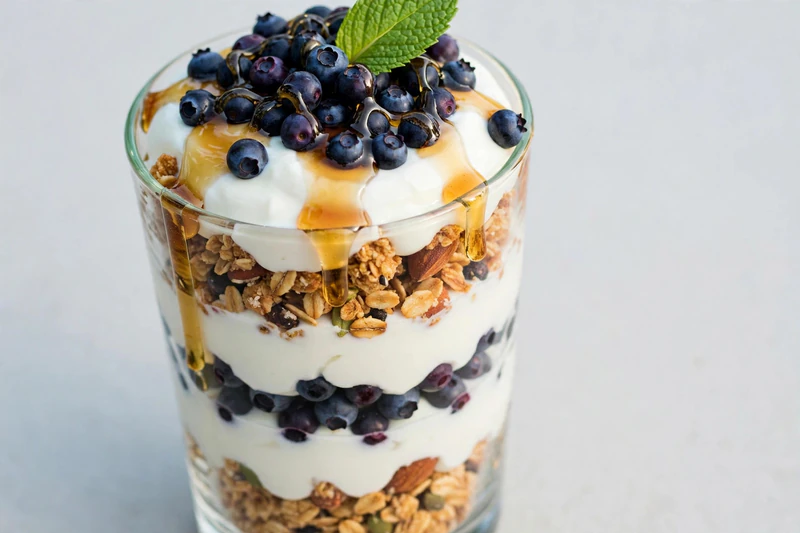 Parfait au yogourt et aux bleuets sauvages