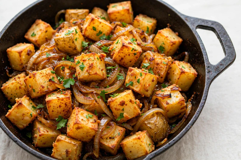 Patates déjeuner rissolées aux oignons