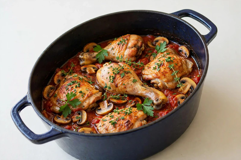 Poulet chasseur aux champignons