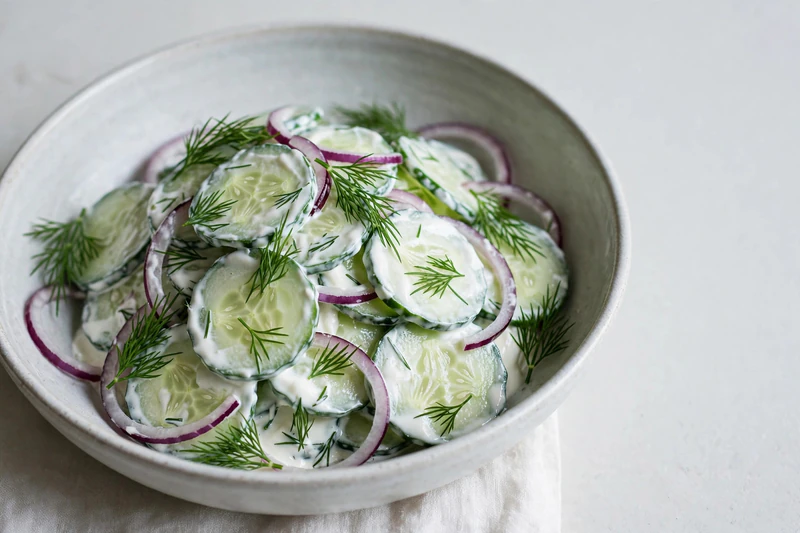 Cucumber and Dill Salad with Sour Cream
