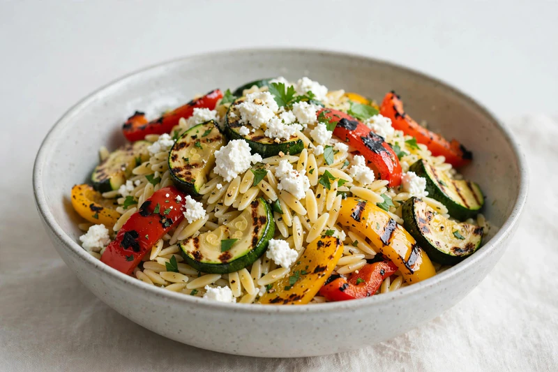 Salade d'orzo aux légumes grillés
