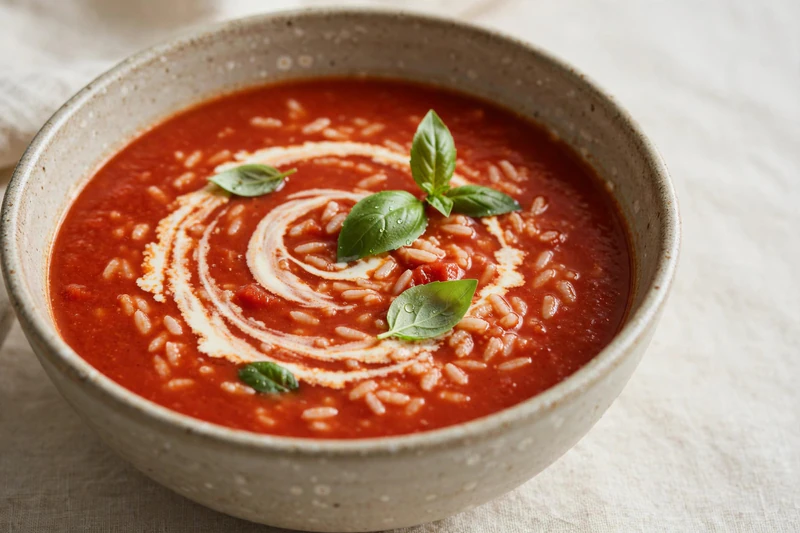 Soupe aux tomates et au riz