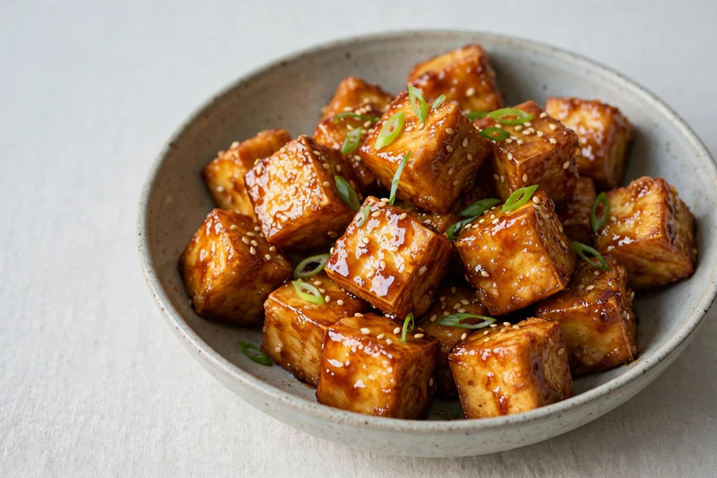 Tofu croustillant glacé à l'érable