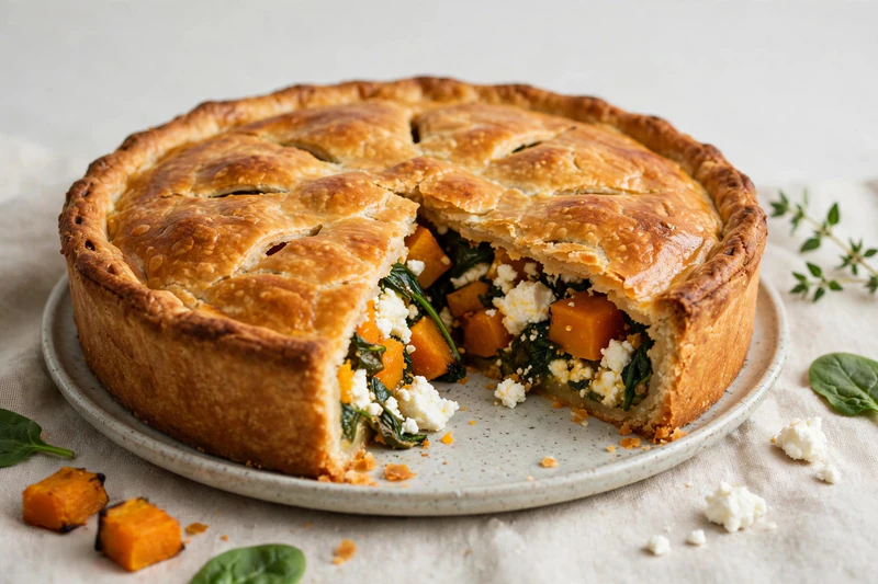 Tourte aux légumes d'automne et au fromage de chèvre