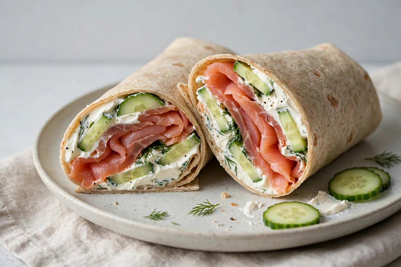 Wrap au saumon fumé et au concombre