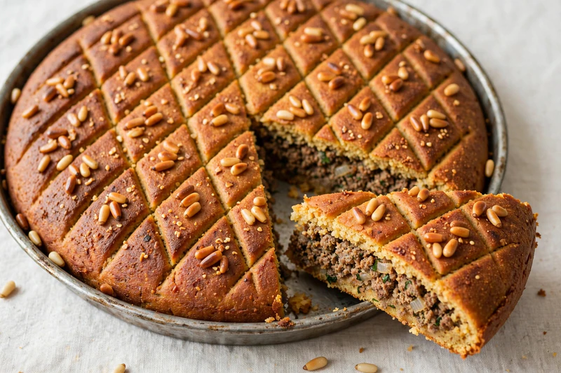 Kibbeh syrien au four et pignons