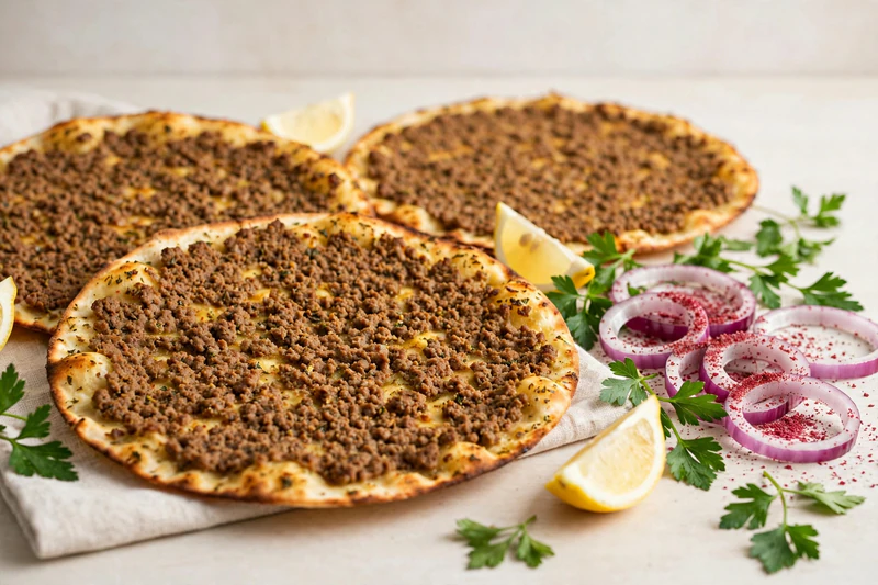 Lahmacun turc au bœuf et sumac