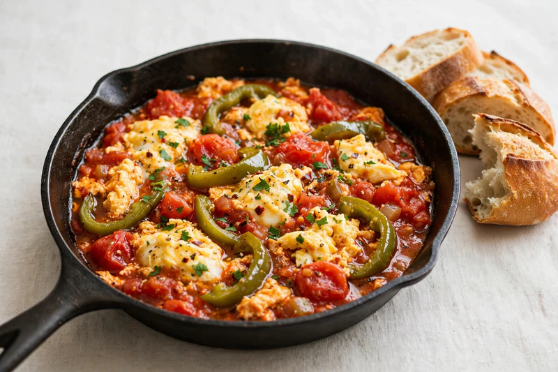 Turkish Menemen with Peppers