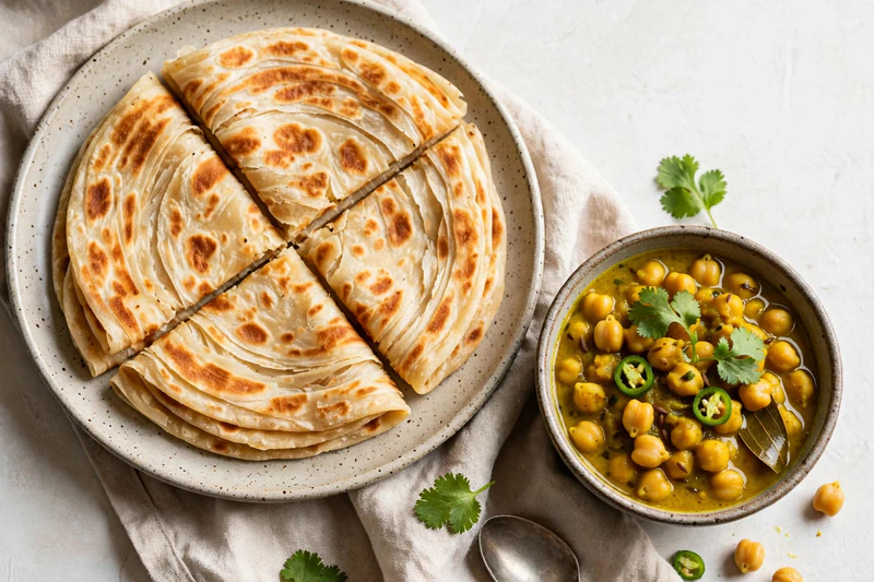Roti dhalpuri trinidadien au channa