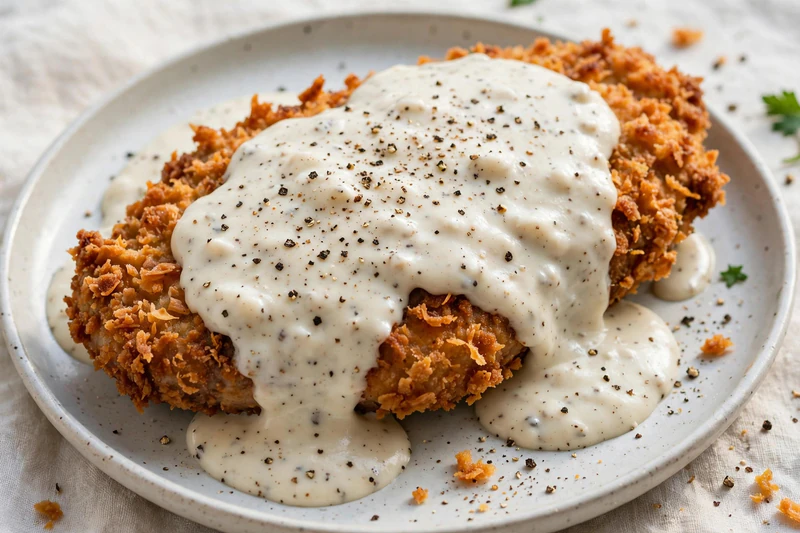 Steak frit à la texane et sauce blanche