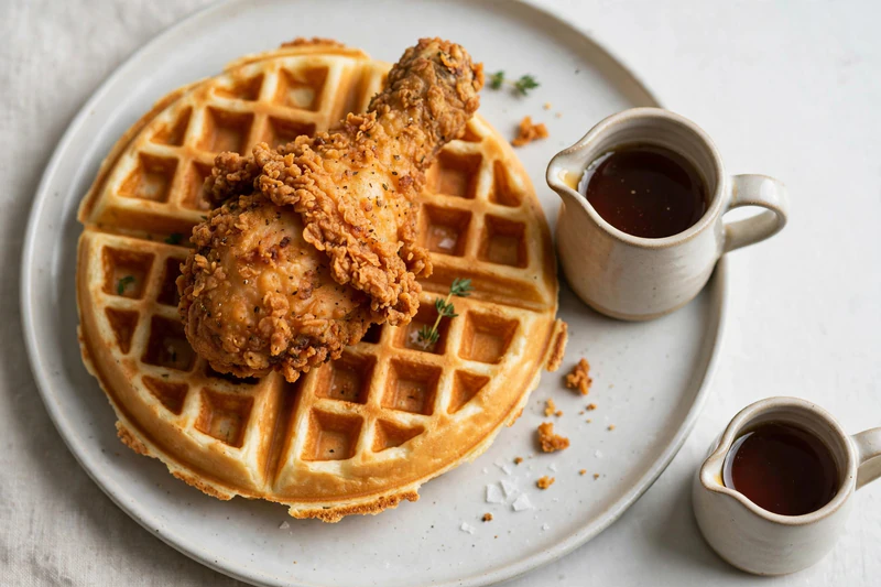 Poulet frit et gaufres au babeurre