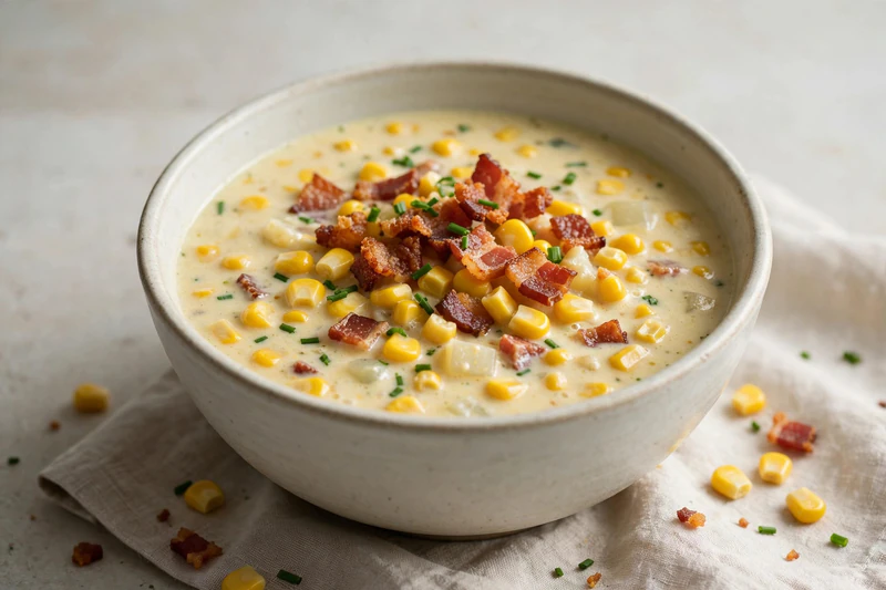 American Corn Chowder with Bacon