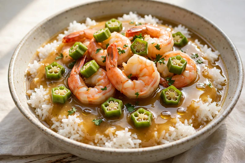 Gumbo louisianais aux crevettes et gombo