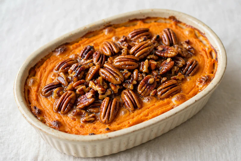Gratin américain de patates douces aux pacanes