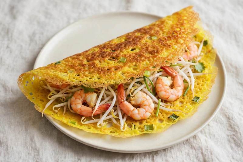 Bánh xèo aux crevettes et germes